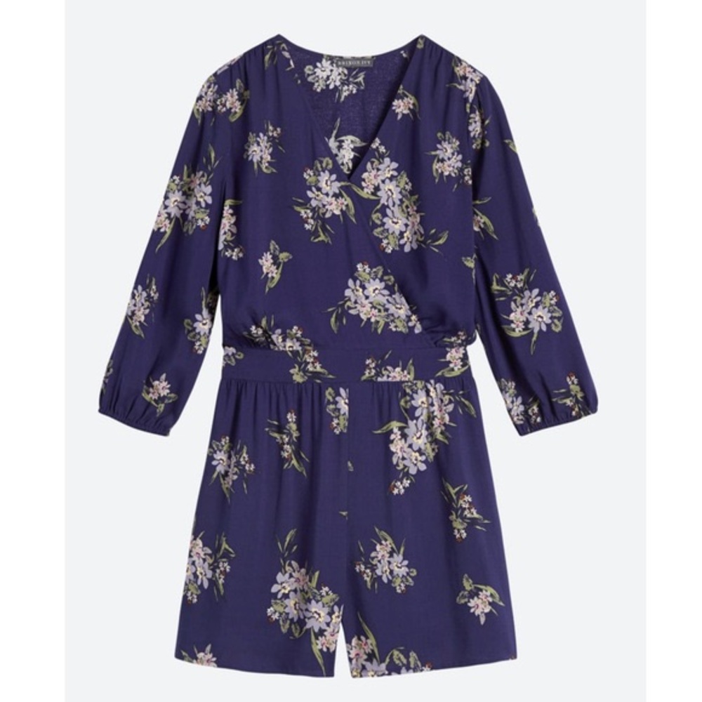 Brixon Ivy Floral Janella Romper, XS, Blue Floral